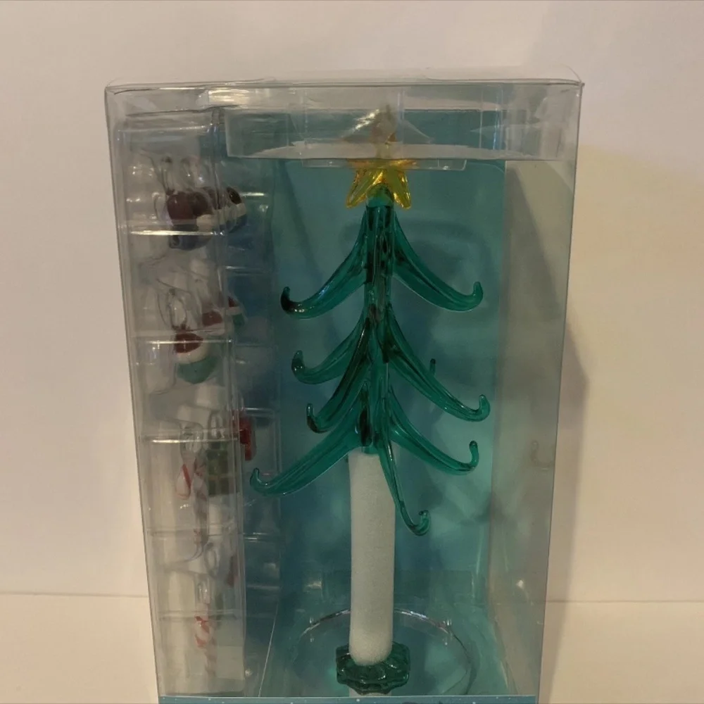 NIB. DISNEY Stitch Glass Holiday Tabletop Tree